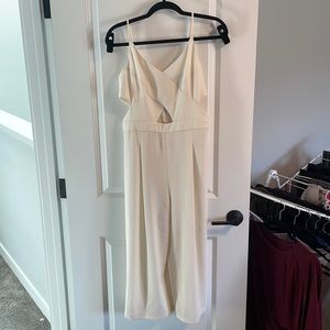 White jumpsuit perfect for a bridal shower or bachelorette night - never worn!